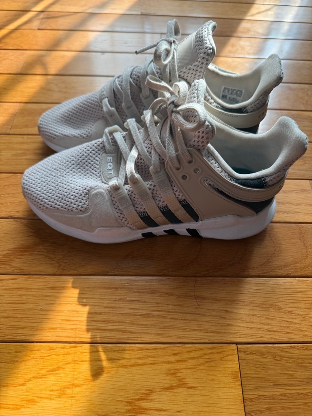 adidas Kids Light Gray and Black EQT Style Sneakers